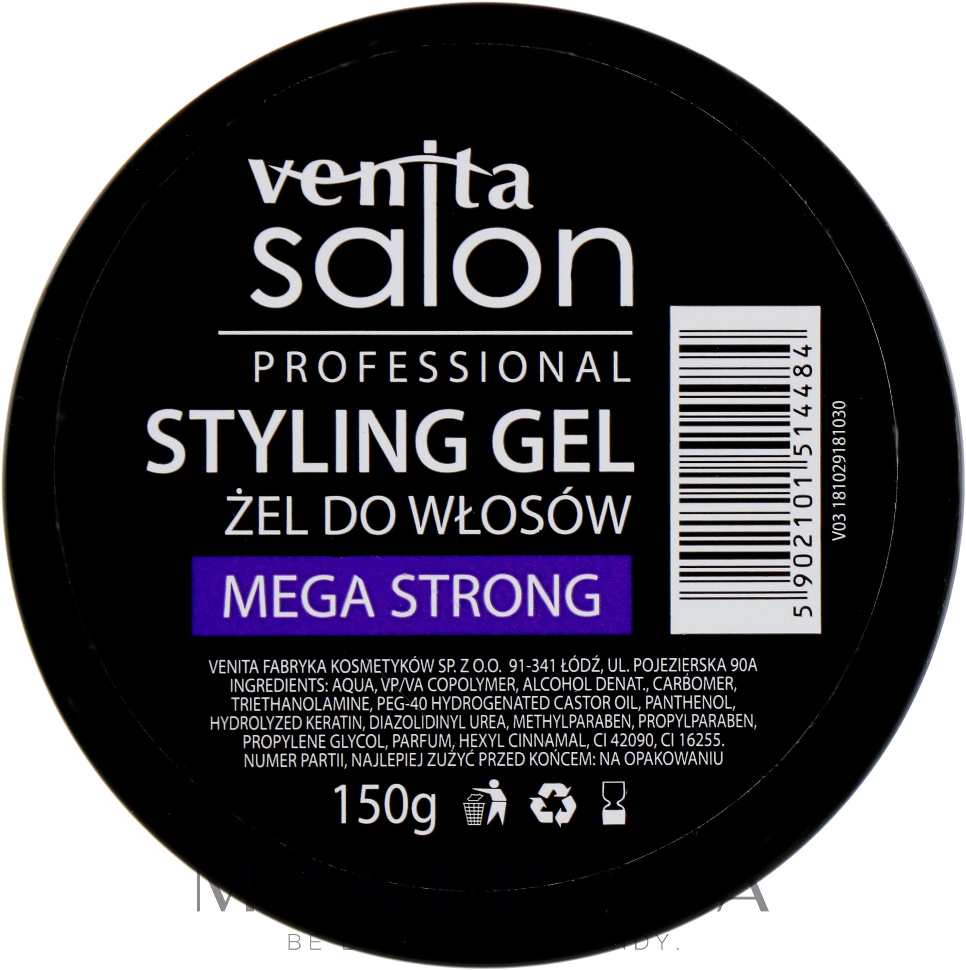 Гель для волосся - Venita Salon Professional Mega Strong Hair Styling Gel — фото 150g
