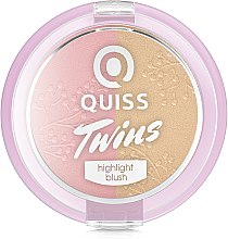 Рум'яна-хайлайтер для обличчя - Quiss Twins Highlight & Blush — фото N2