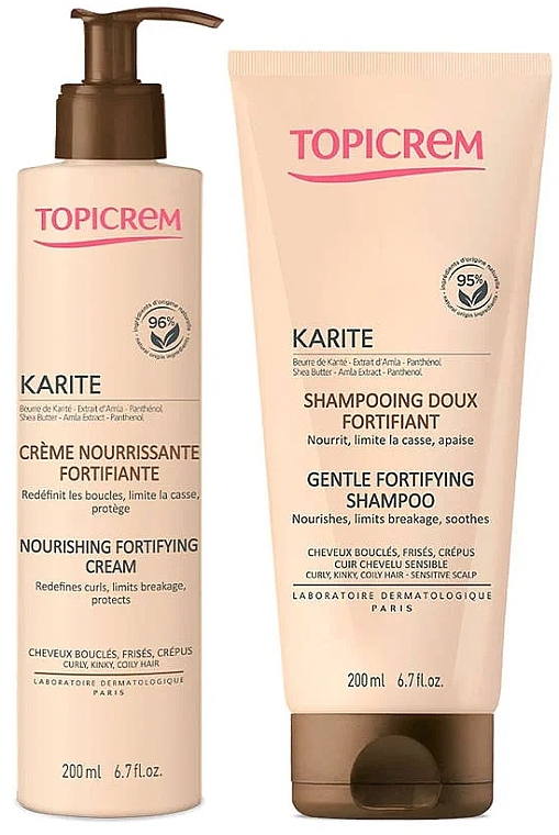 Набір - Topicrem Karite Fortifying (shmp/200ml + h/cream/200ml) — фото N1