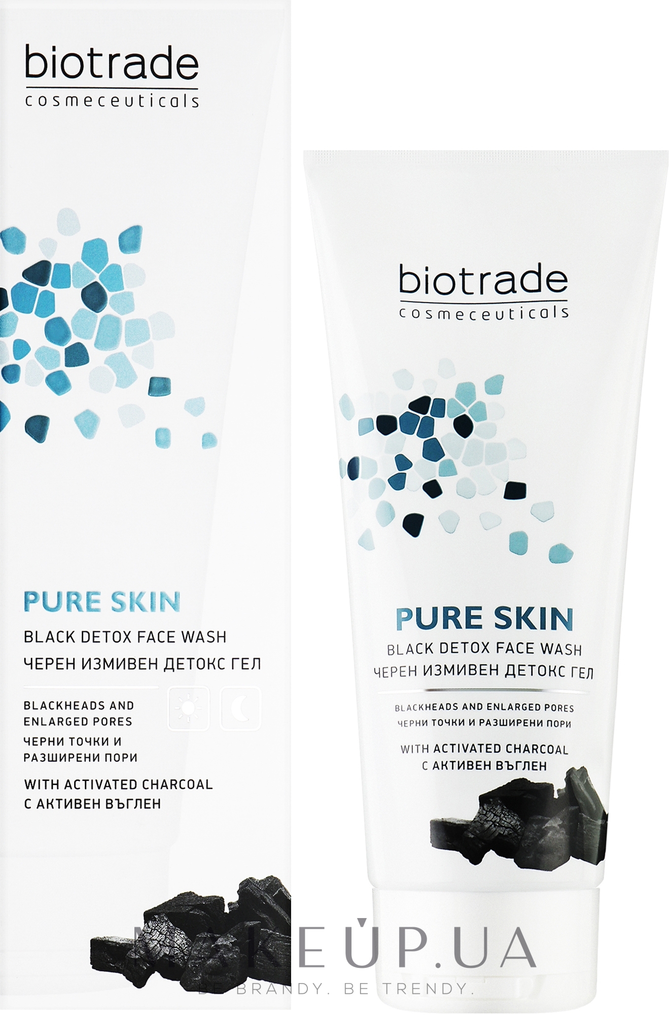 Гель-детокс для умывания с карбоном и молочной кислотой - Biotrade Pure Skin Black Detox Face Wash — фото 200ml