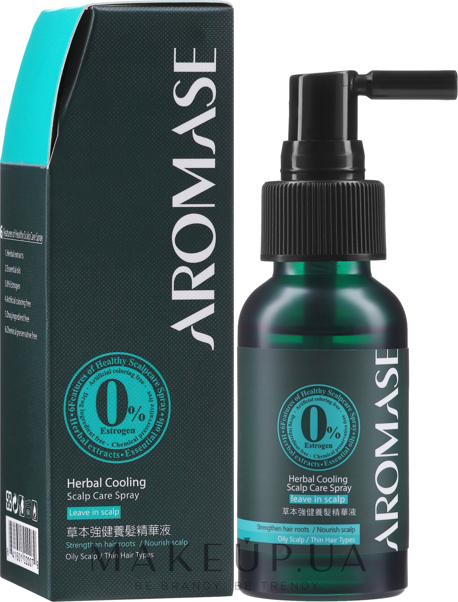 Охлаждающий спрей для ухода за кожей головы на травах - Aromase Herbal Cooling Scalp Care Spray — фото 40ml