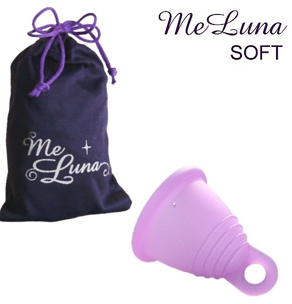 Менструальная чаша с петлей, размер XL, розовая - MeLuna Soft Shorty Menstrual Cup 