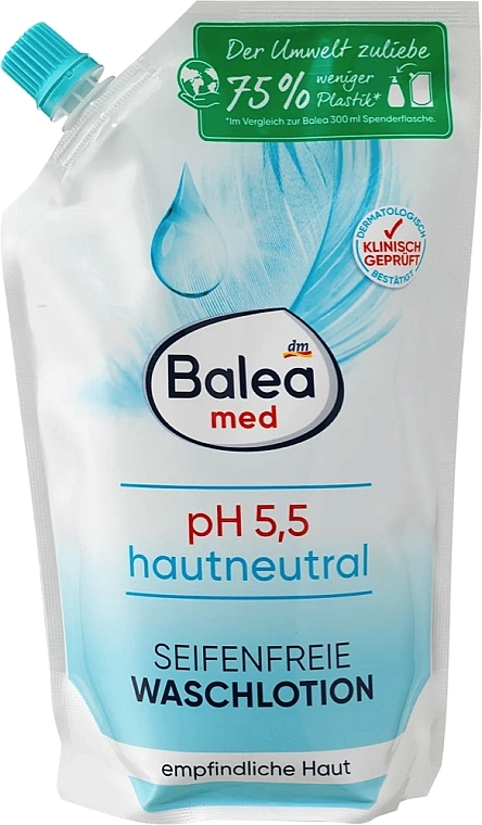 Лосьон для умывания без мыла, pH 5,5 - Balea Med Soap-Free Wash Lotion pH 5,5 (refill) — фото N1