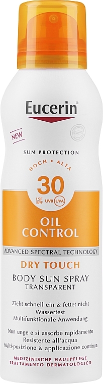 Солнцезащитный спрей для тела SPF 30 - Eucerin Sun Spray Body Dry Touch Oil Control SPF 30 — фото N1
