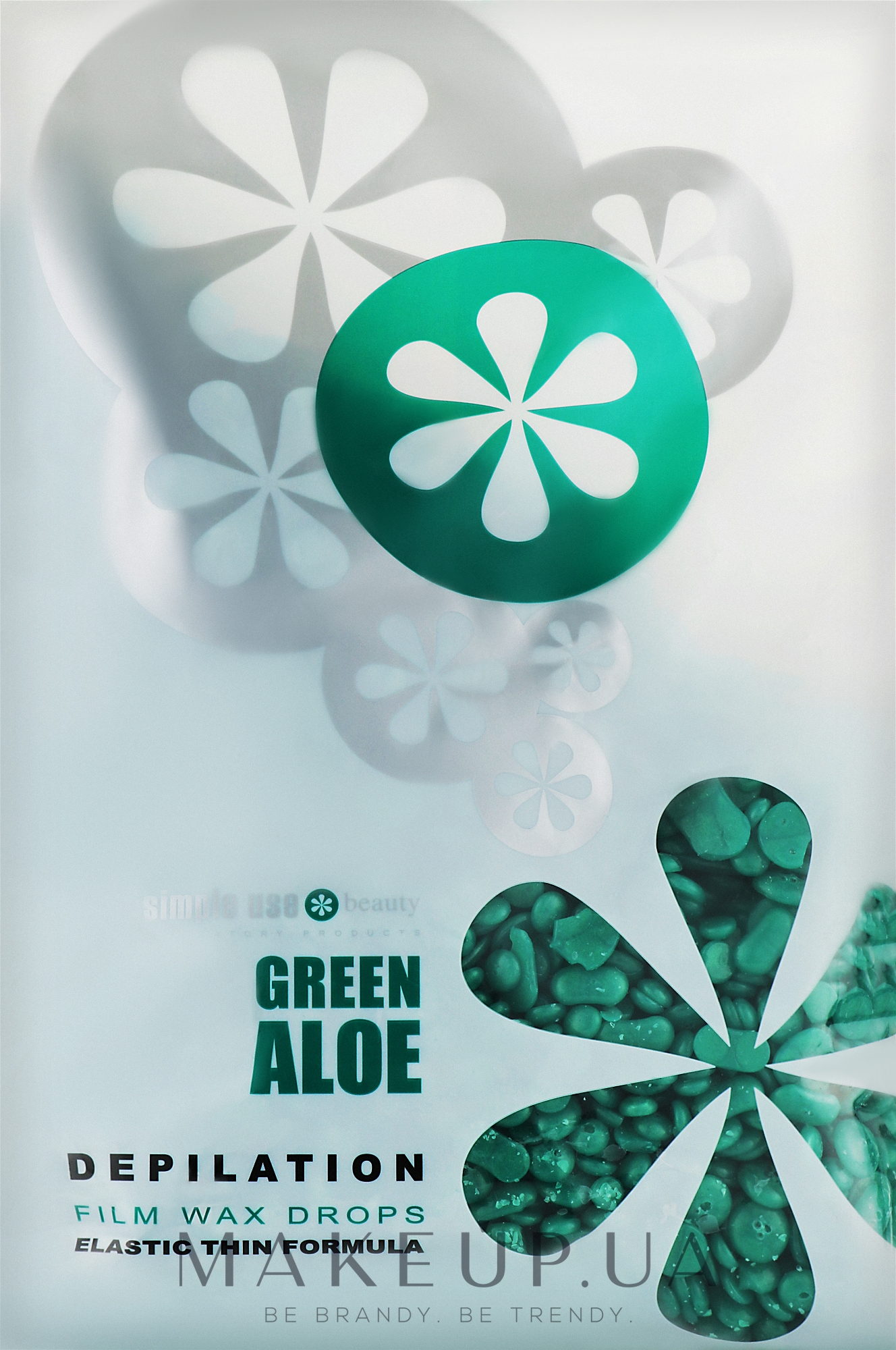 Віск для депіляції плівковий у гранулах "Зелене алое" - Simple Use Beauty Depilation Film Wax Drops Green Aloe — фото 800g