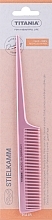 Парфумерія, косметика Гребінець-планка з пластиковою ручкою 20.5 см, світло-рожевий - Titania