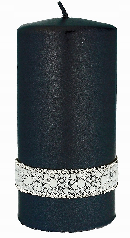 Декоративная свеча 7x14 см, черная - Artman Crystal Opal Pearl — фото N1