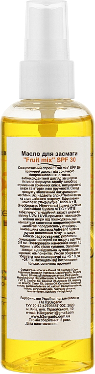 Сонцезахисний спрей для тіла SPF 30 - H2Organic Sun Protect Oil Fruit Mix SPF30 — фото N2