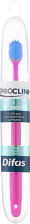 Зубная щетка "Ultra Soft" 512063, розовая с синей щетиной, в кейсе - Difas Pro-Clinic 5100 — фото N1
