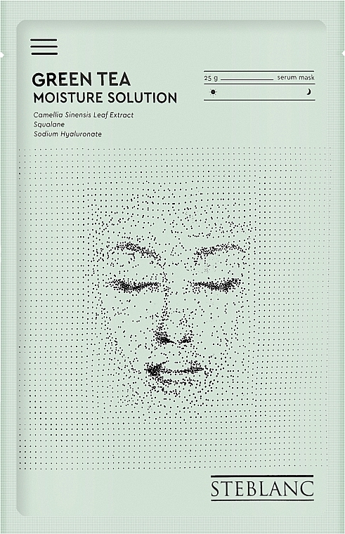 Тканинна маска-сироватка для обличчя "Зволожувальна" - Steblanc Green Tea Moisture Solution — фото N1