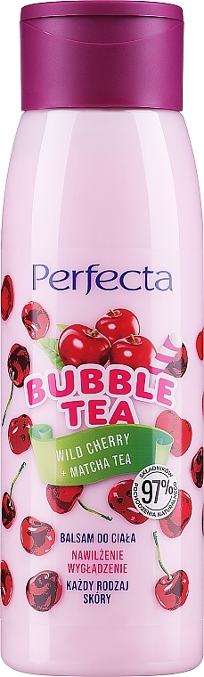 Лосьйон для тіла "Дика вишня та чай матча" - Perfecta Bubble Tea Wild Cherry + Matcha Tea Body Lotion — фото N1