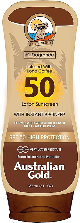 Сонцезахисний крем з миттєвою засмагою - Australian Gold Lotion Sunscreen With Instant Bronzer SPF 50 — фото N1