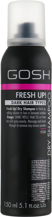 Сухой шампунь для темных волос - Gosh Copenhagen Fresh Up! For Dark Hair Dry Shampoo