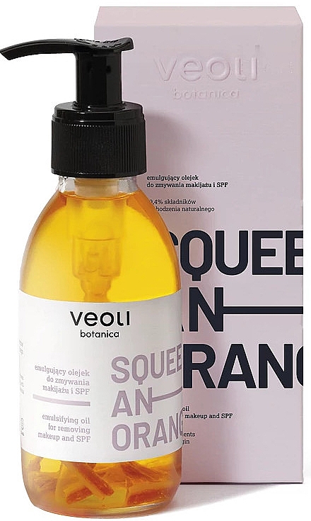 Олія для очищення шкіри, з апельсином - Veoli Botanica Squeeze An Orange 2-In-1 Makeup Cleansing Oil With Sweet Orange — фото N1