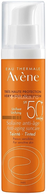 Солнцезащитный антивозрастной тонирующий крем для лица - Avene Solaire Anti-Age Teinte SPF50+  — фото N1