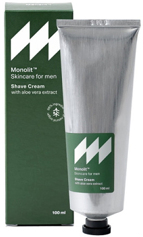 Крем для гоління з екстрактом алое вера - Monolit Skincare For Men Shave Cream With Aloe Vera Extract — фото N1