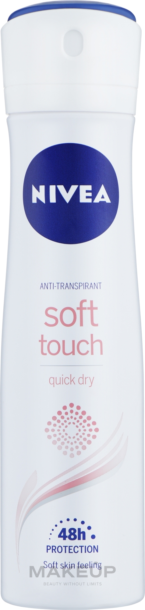 Дезодорант-антиперспірант спрей - NIVEA Soft Touch Quick Dry 48H Anti-Perspirant Spray — фото 150ml