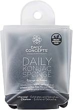 Парфумерія, косметика Спонж конняку для обличчя, з деревним вугіллям - Daily Concepts Daily Konjac Sponge Charcoal