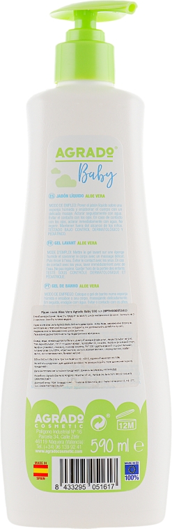 Рідке мило дитяче - Agrado Aloe Vera Baby Liquid Soap — фото N2