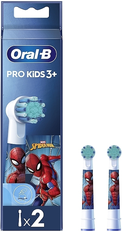 Сменная насадка для детской зубной щетки "Spiderman", 2 шт. - Oral-B Pro Kids 3+ — фото N1