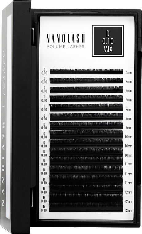 Накладные ресницы D, 0.10 (6-13 мм), mix - Nanolash Volume Lashes — фото N15