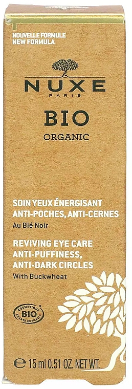 Крем для кожи вокруг глаз - Nuxe Bio Organic Reviving Eye Care Anti-Puffiness Anti-Dark — фото N2