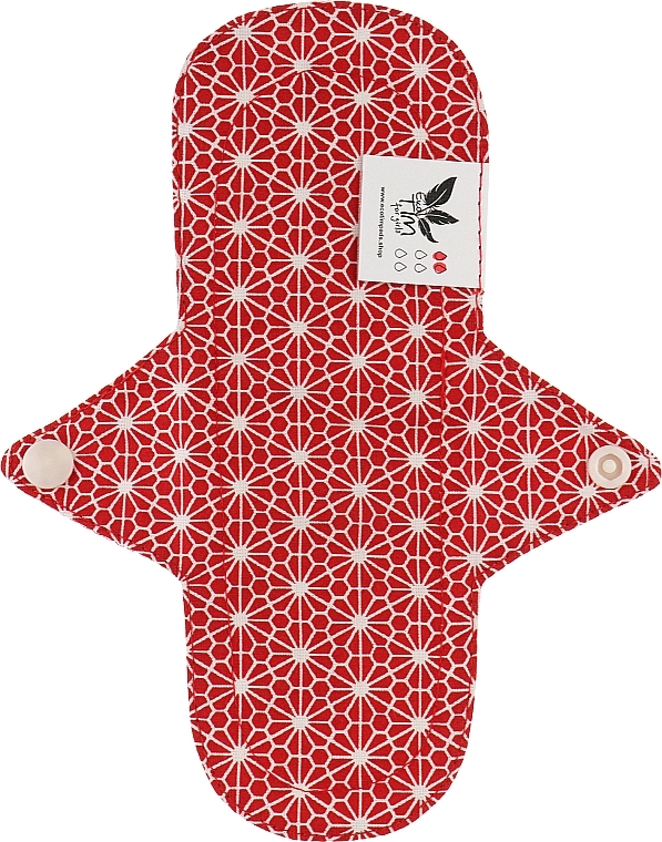 Многоразовая прокладка для менструации Нормал, 2 капли, цветочки на красном - Ecotim For Girls