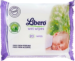 Духи, Парфюмерия, косметика Влажные салфетки Wet Wipes, 20шт - Libero