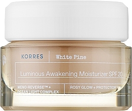 Парфумерія, косметика Денний зволожувальний крем для обличчя з SPF20 - Korres White Pine Luminous Awakening Moisturizer SPF20
