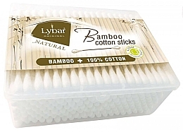 Парфумерія, косметика Палички ватяні у пластиковій коробці, 200 шт         - Mattes Lybar Bamboo Cotton Sticks