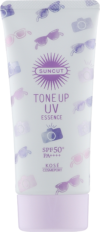 Сонцезахисна есенція з ефектом кольорокорекції - KOSE Suncut Tone Up UV Essence SPF50 — фото N1