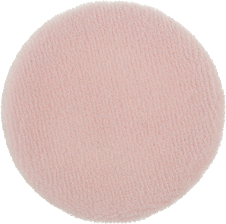 Пуховка тканевая для пудры "Круг", розовая с лентой №979 - Dark Blue Cosmetics — фото N1