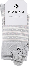 Жіночі довгі шкарпетки з лісовими тваринами, сірі з сердечками - Moraj — фото N1