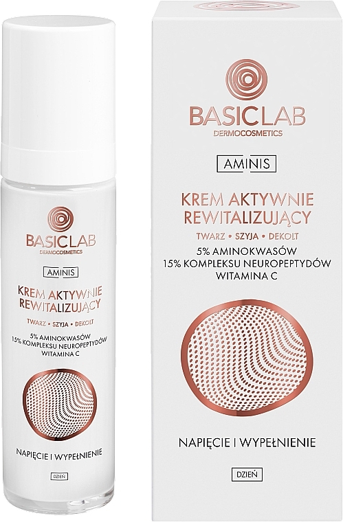 Активний відновлювальний денний крем для обличчя - BasicLab Aminis Active Revitalizing Day Face Cream — фото N1