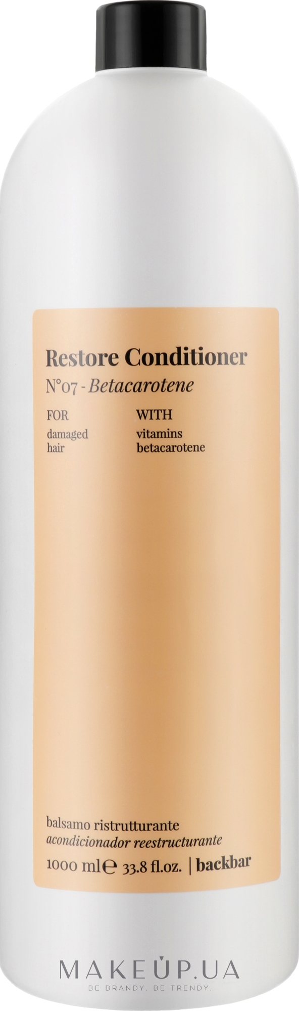 Кондиционер для волос - Farmavita Back Bar No7 Restore Conditioner Betacarotene — фото 1000ml