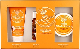 Духи, Парфюмерия, косметика Набор - Treets Traditions Nourishing Spirits (sh/cream/50ml + b/oil/30ml + b/scrub/100g)