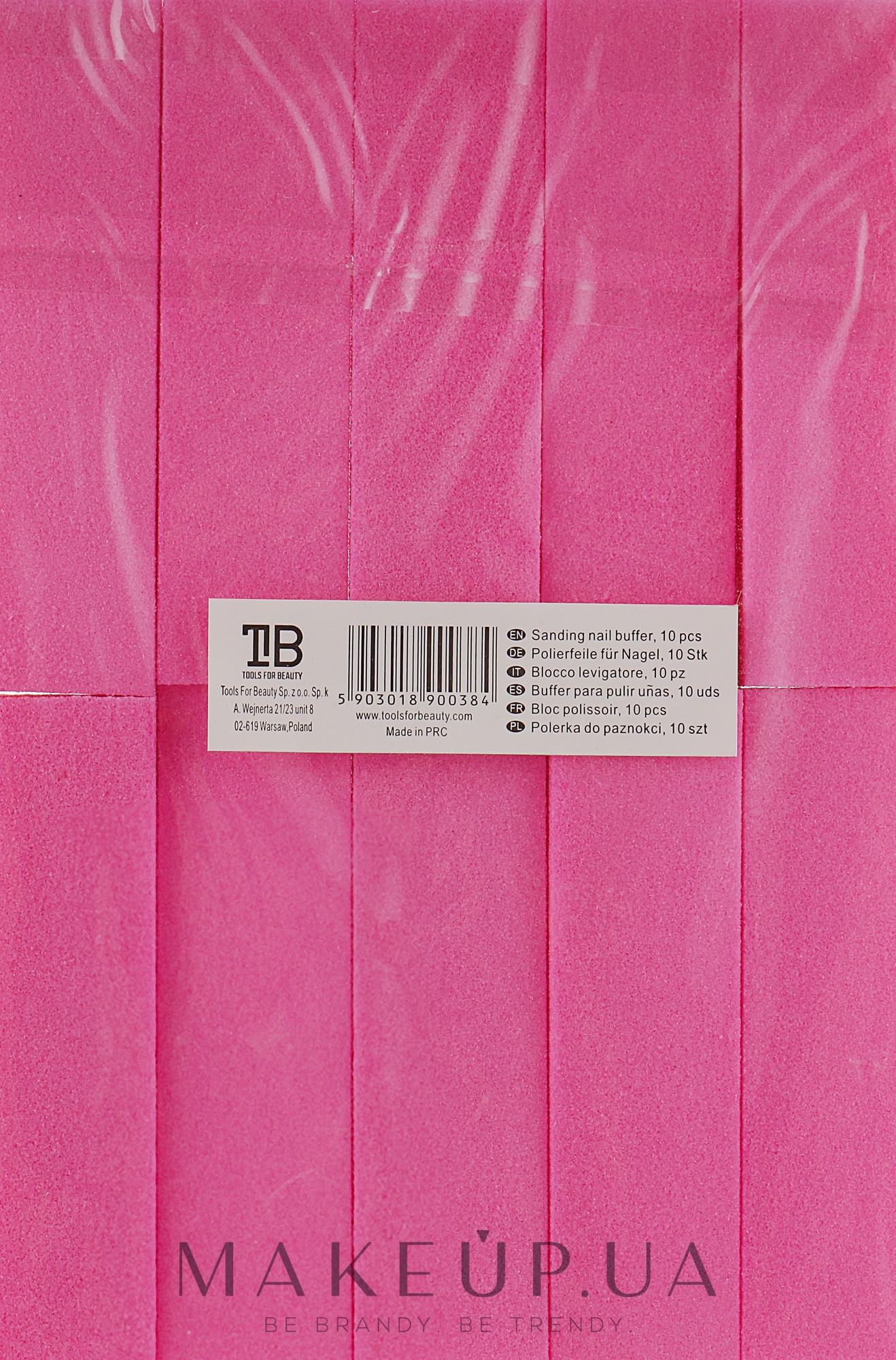 Четырехсторонний баф, розовый, 10 шт - Tools For Beauty  — фото 10шт