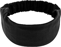 Повязка на голову, трикотаж прямая, чёрная "Knit Classic" - MAKEUP Hair Accessories — фото N1