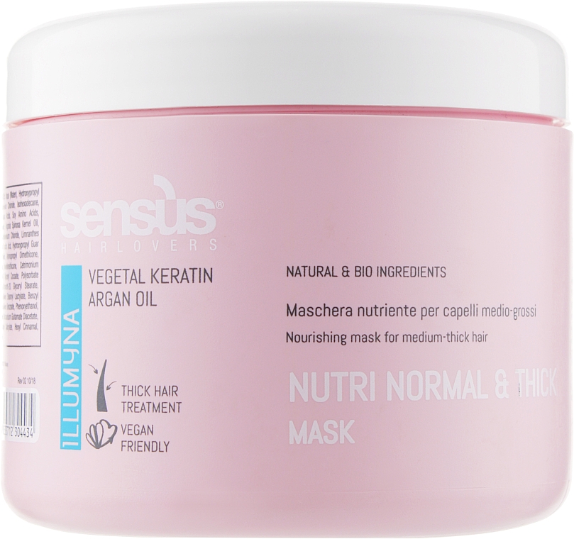 Маска для питания толстых сухих волос - Sensus Nutri Normal & Thick Mask