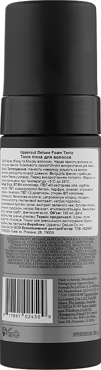 Пінка-тонік для волосся - Uppercut Deluxe Foam Tonic — фото N2