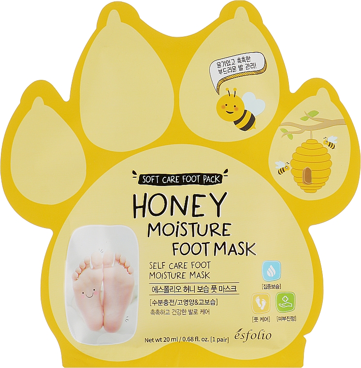 Маска для ніг "Мед" - Esfolio Honey Moisture Foot Mask — фото N1