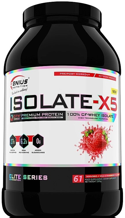 Ізолят зі смаком суниці - Genius Nutrition Isolate-X5 Wild Strawberry — фото N1