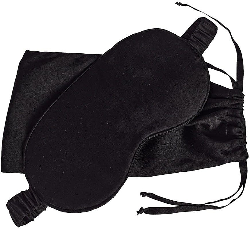 Маска для сна из натурального шелка с мешочком, черная - de Lure Sleep Mask — фото N1