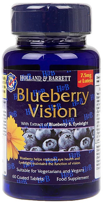Харчова добавка "Чорниця" - Holland & Barrett Blueberry Vision — фото N1