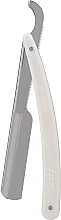 Опасная бритва с пластиковой ручкой, белая - Sedef Plastic Handle Straight Razor — фото N1