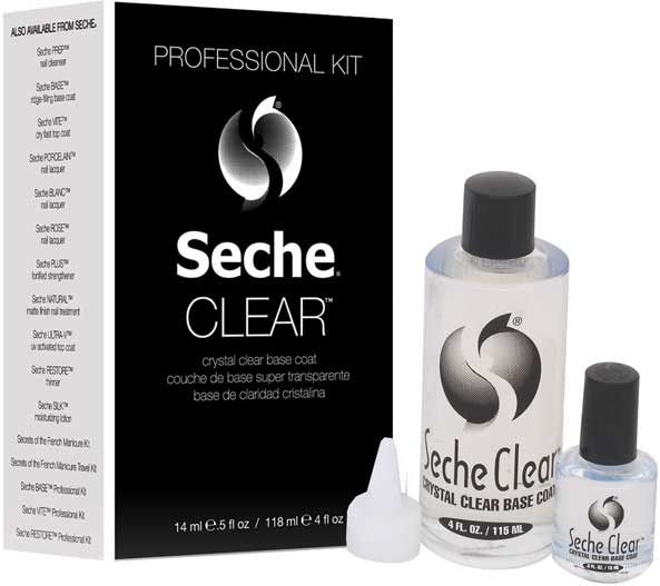 Набор прозрачное базовое покрытие - Seche Vite Clear Crystal Base Coat (Base Coat/118ml + Base Coat/14ml) — фото N1