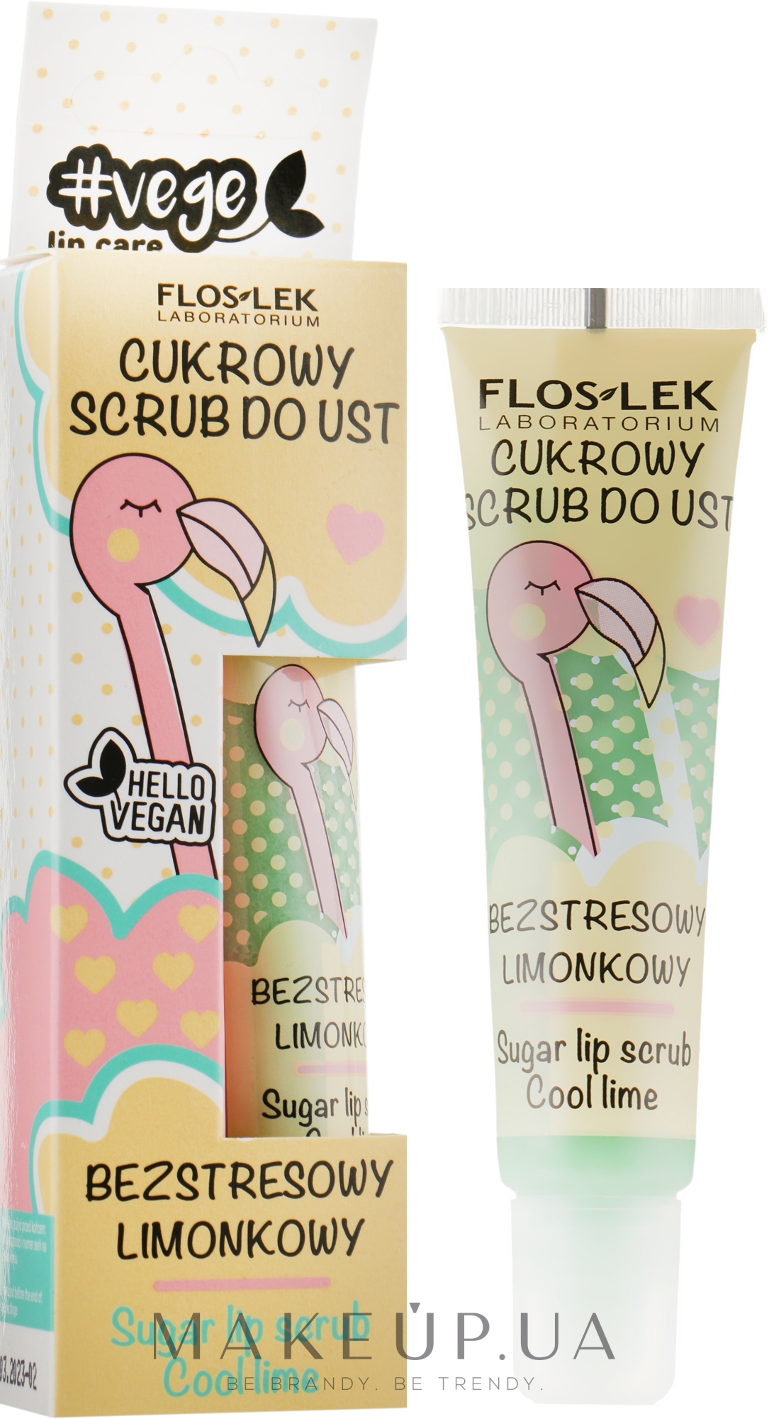 Сахарный скраб для губ "Антистрессовый лайм" - Floslek #Vege Lip Care Sugar Lip Scrub Cool Lime — фото 14g