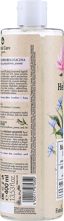 Зволожувальний квітковий гель для ванни "Мазурський луг" з олією герані - Farmona Herbal Care SPA — фото N2