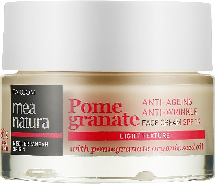 Антивіковий крем для обличчя SPF15 - Mea Natura Pomegranate Anti-Ageing Face Cream Light Texture