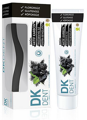 Зубна паста + щітка - Dermokil DKDent Activated CarbonToothpaste — фото N1